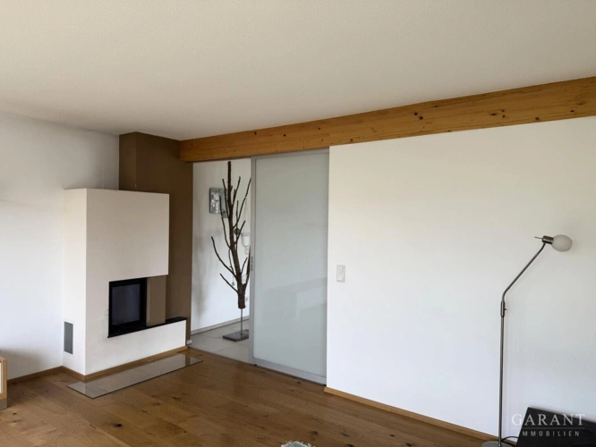Wohnzimmer mit Kaminofen