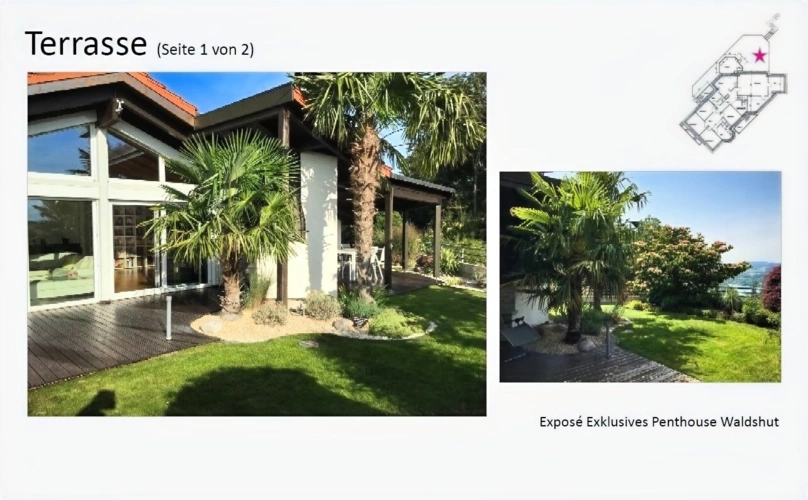 Blick Terasse und Garten