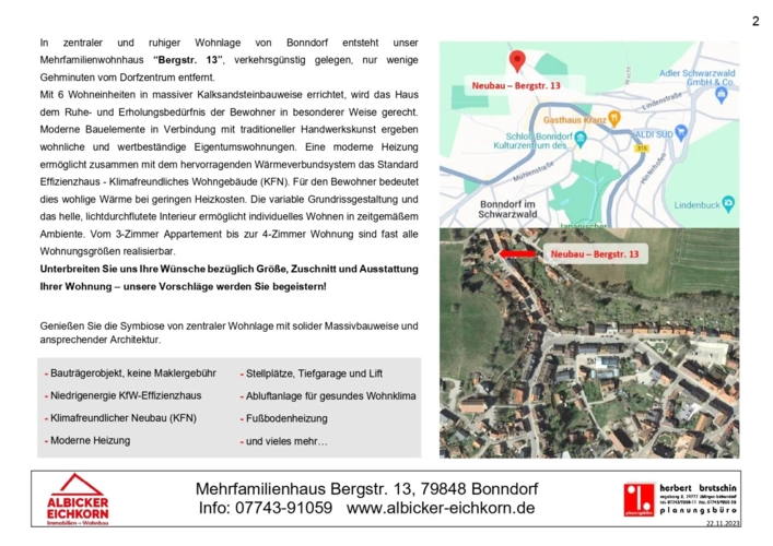 Zentrales Wohnen in Bonndorf: Modernes Mehrfamilienhaus in idyllischer Lage