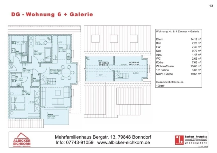 Durchdachte Dachgeschosswohnung mit Galerie - Clevere Raumaufteilung auf 100 m²