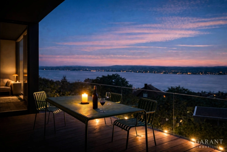 Aussicht See bei Nacht