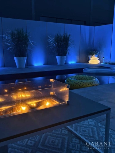 Pool Beleuchtung Abend